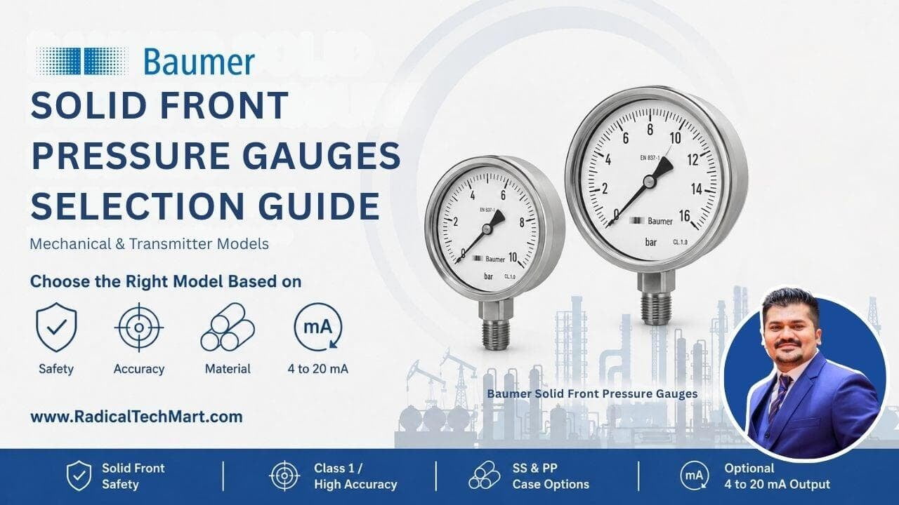 Baumer Solid Front Pressure Gauges | Selection Guide